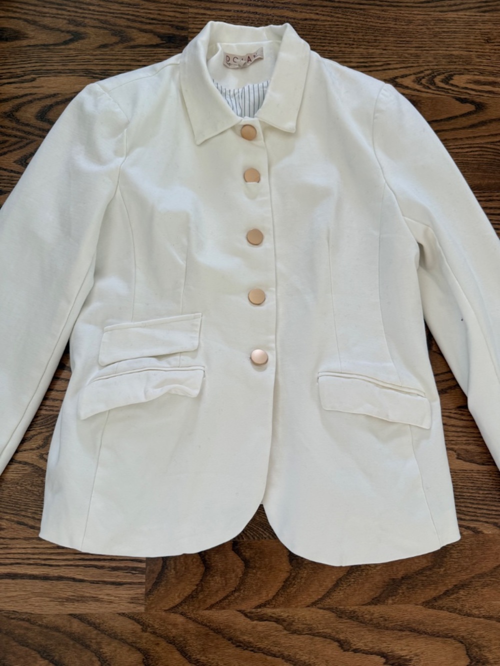 Anthropologie Dolan Left Coast Ponte Military Blazer Jacket large ivory